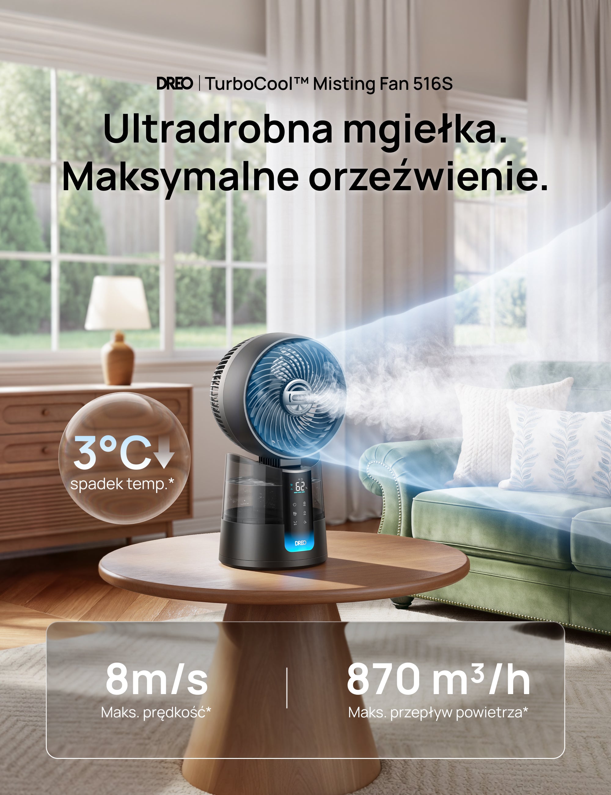 DREO Turbo Misting Fan 516S